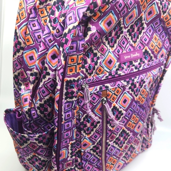 Vera Bradley Purple Patterned Women's Backpack - Picture 3 of 10